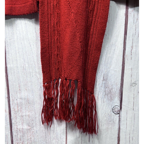 Coldwater Creek Women’s Long Sleeve Red Knit Top Sweater With Scarf Size L - Picture 3 of 6